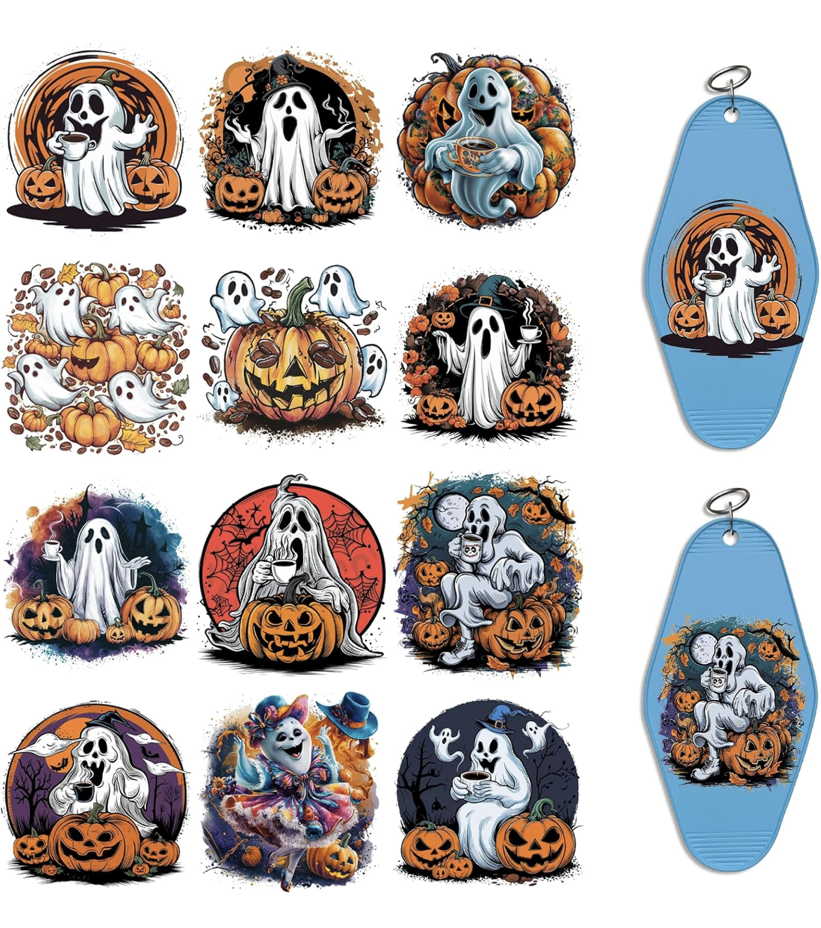 Ghost with Pumpkins Keychain designs 👻🎃