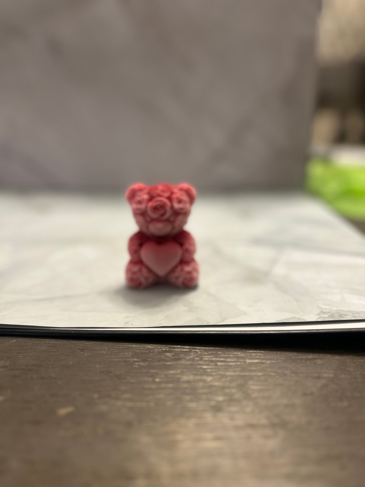 2 piece rose bear candles 🌹🧸🕯️