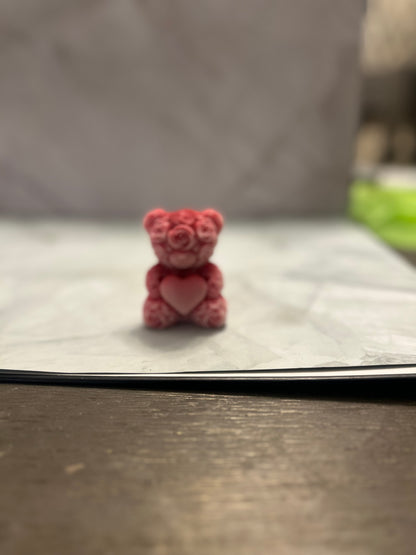 2 piece rose bear candles 🌹🧸🕯️