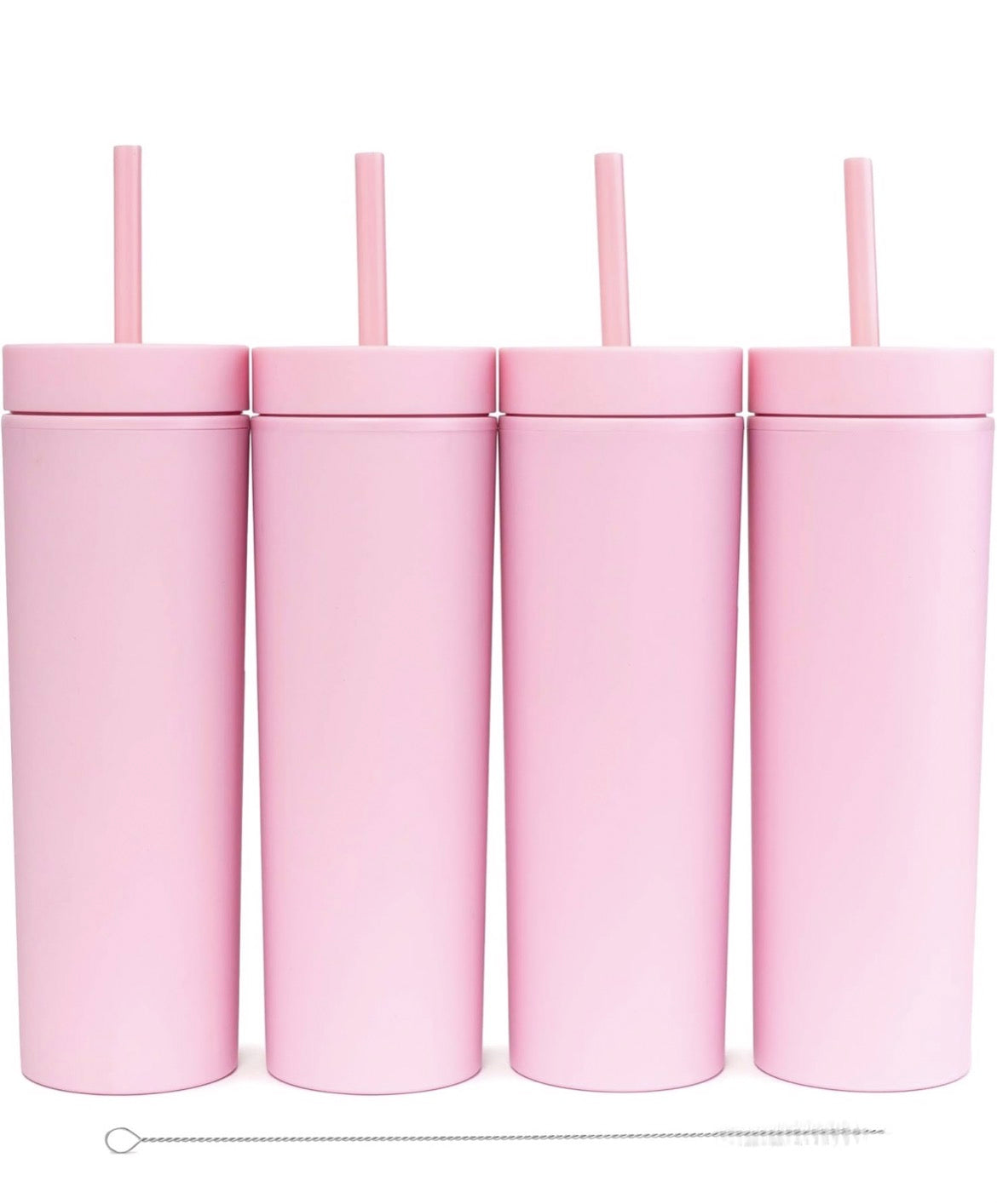 Pretty in Pink: 4-Pack 16 oz Matte Skinny Tumblers 💖🥤✨