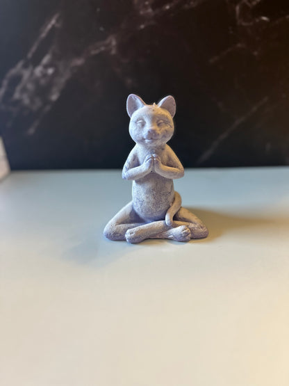 Meditating Cat Candle