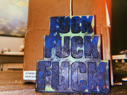 F*ck x3 word candle 🖕🏽🕯️