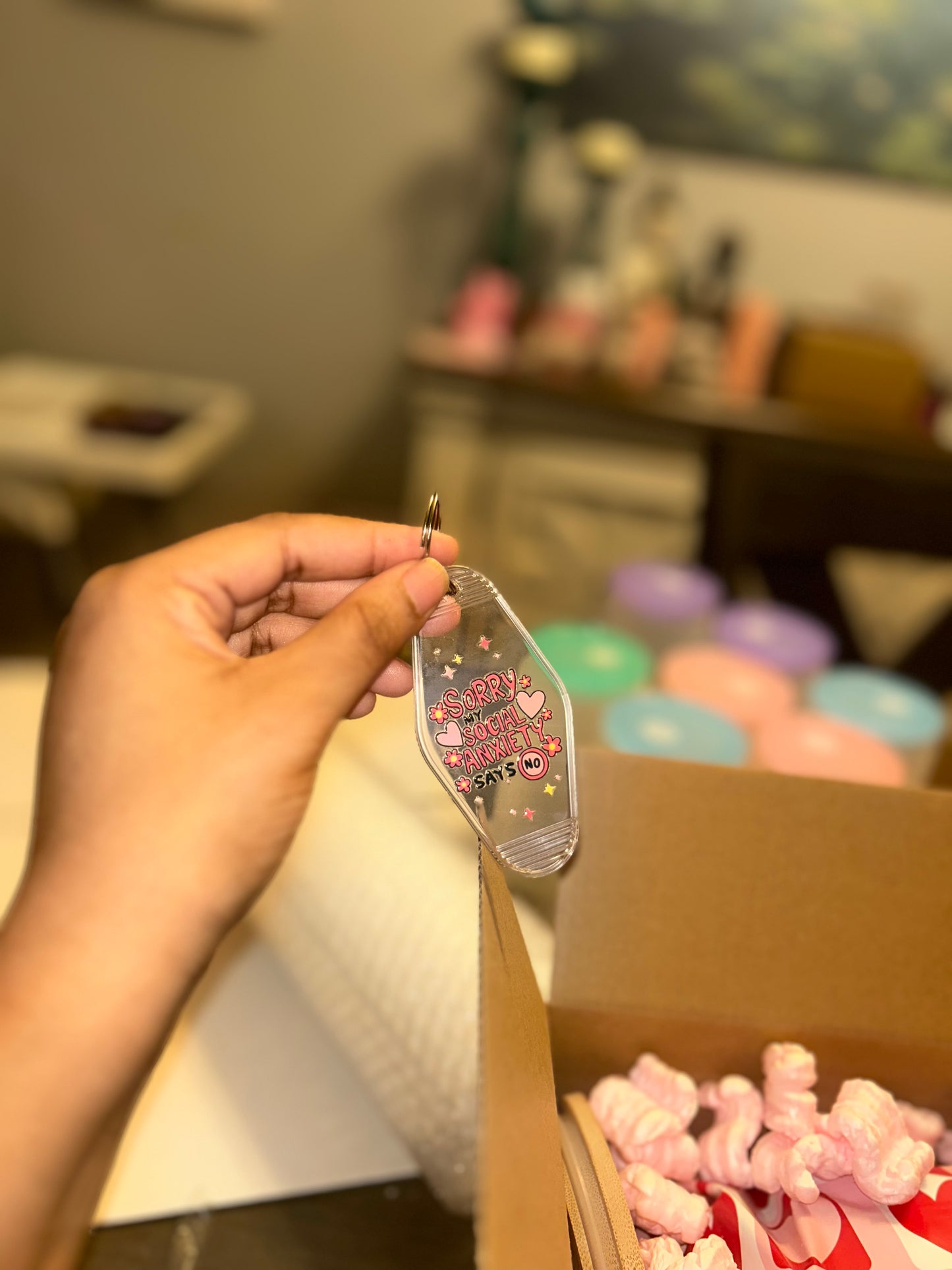 Sorry Social Anxiety Motel Keychain ✨