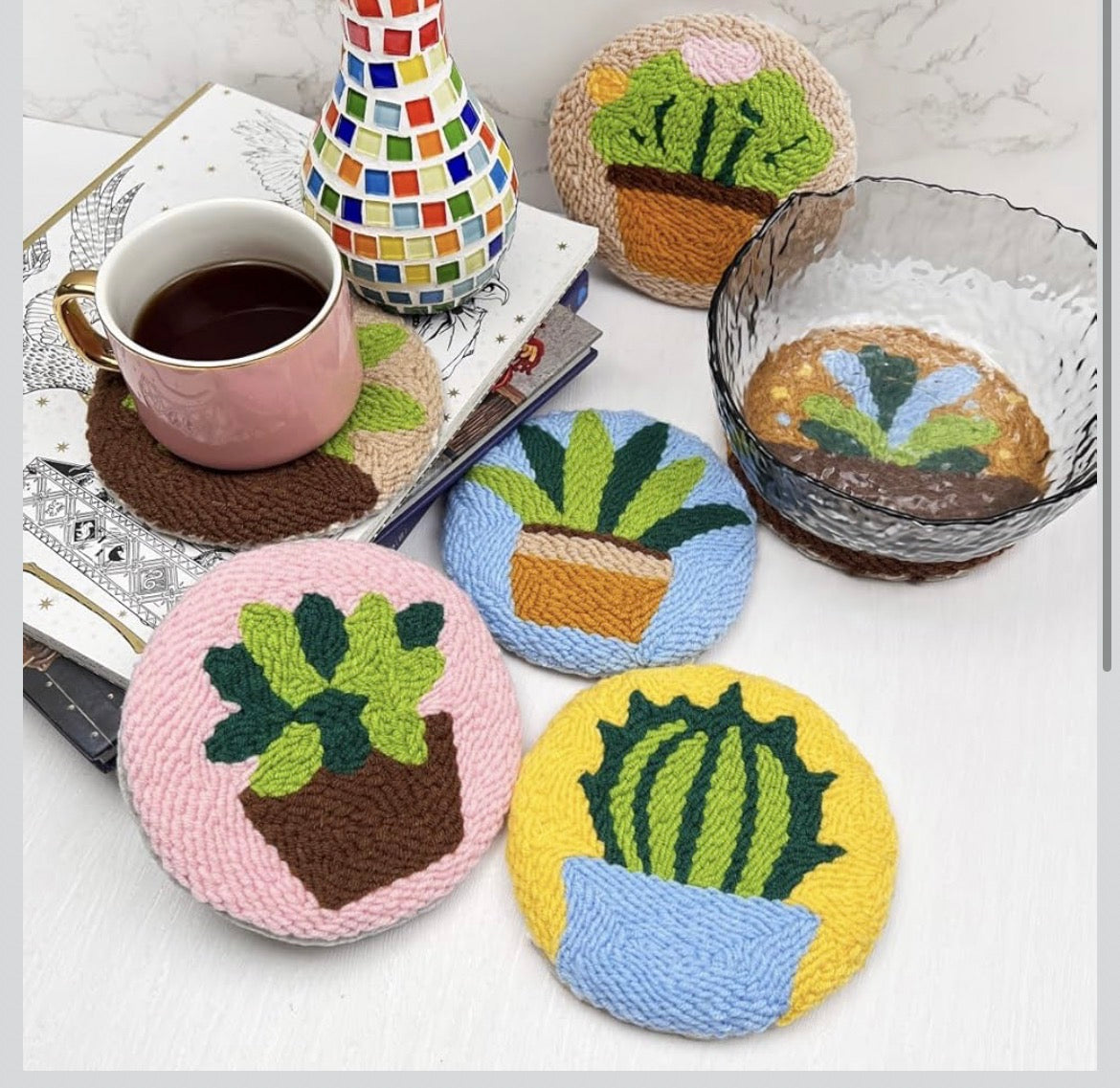 “Rooted in Cozy Coaster Set” designs 🪴