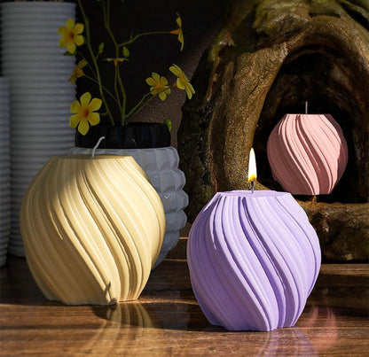 3 Piece Geometric Pillar Candle Set 🕯️