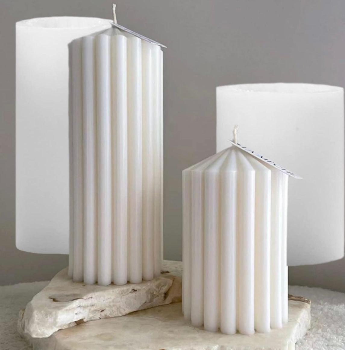 3D Thick Tooth Cylindrical Candle Set 🕯️