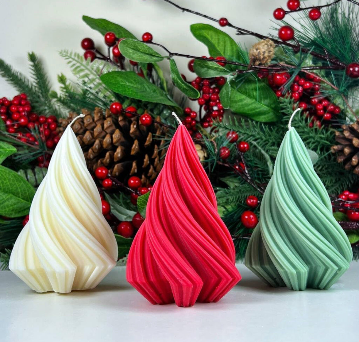 Spiral cone & Star Xmas Tree Candles 🎄🕯️
