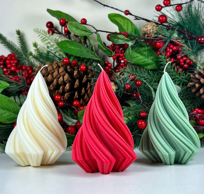 Spiral cone & Star Xmas Tree Candles 🎄🕯️