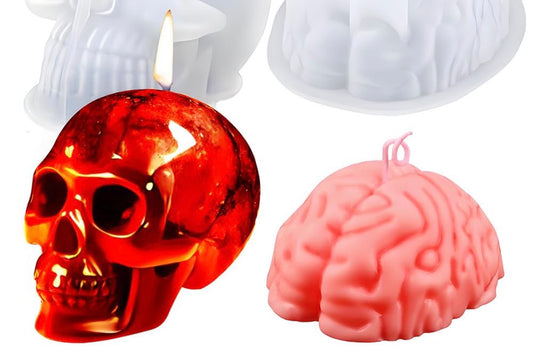 Skull & brain candles 💀🧠🕯️