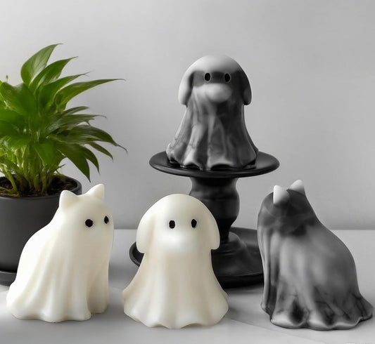 Cat and dog ghost candles (pack) 👻
