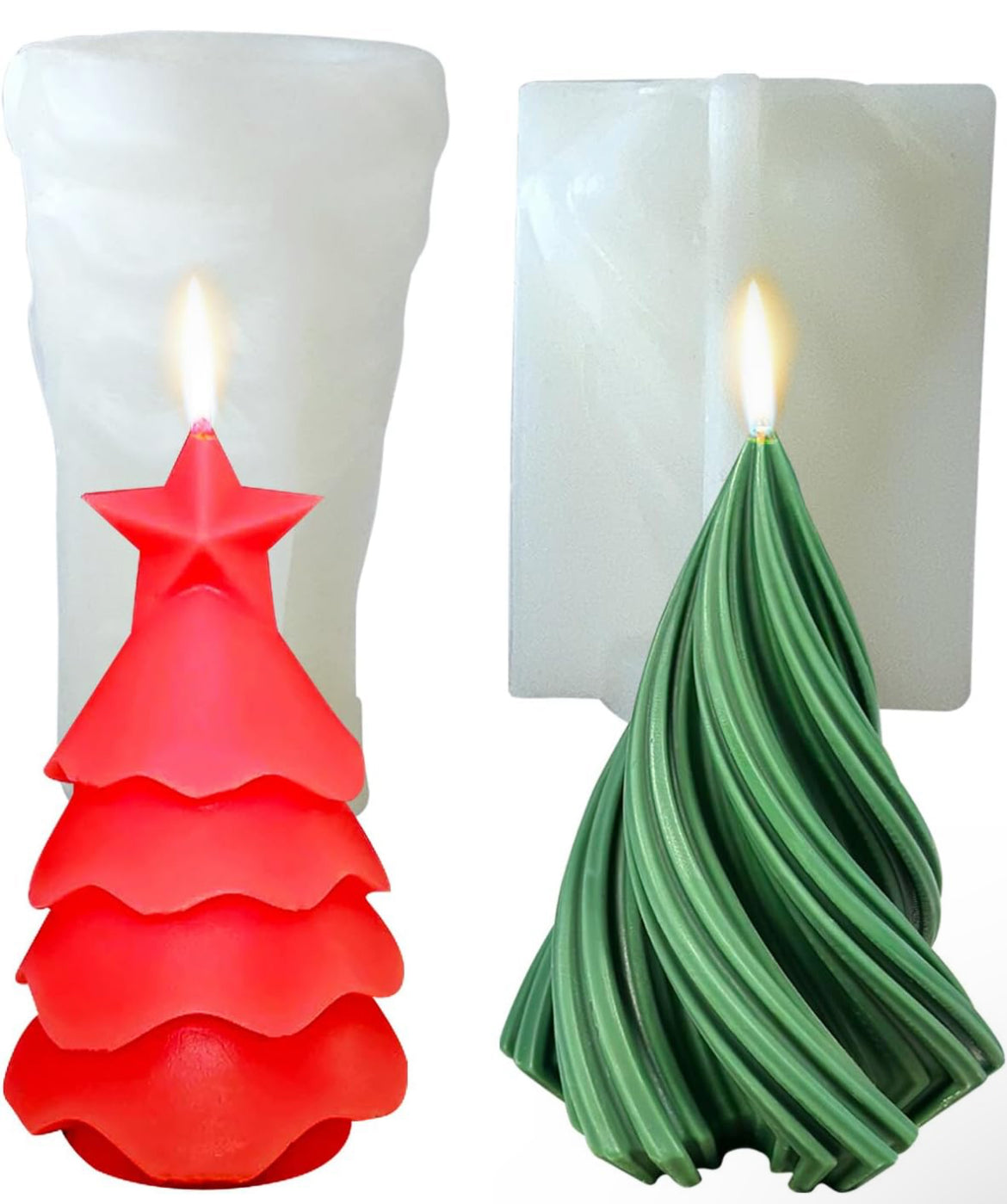 Spiral cone & Star Xmas Tree Candles 🎄🕯️