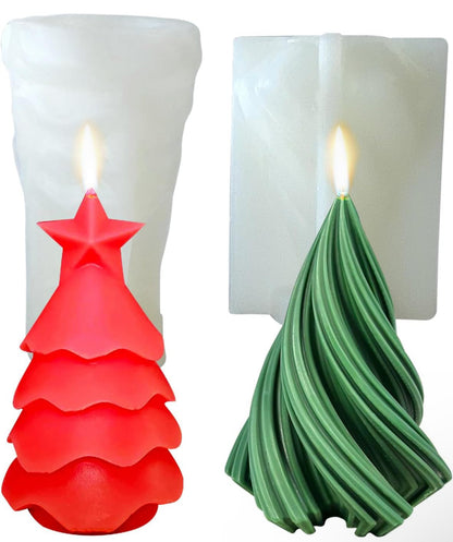 Spiral cone & Star Xmas Tree Candles 🎄🕯️