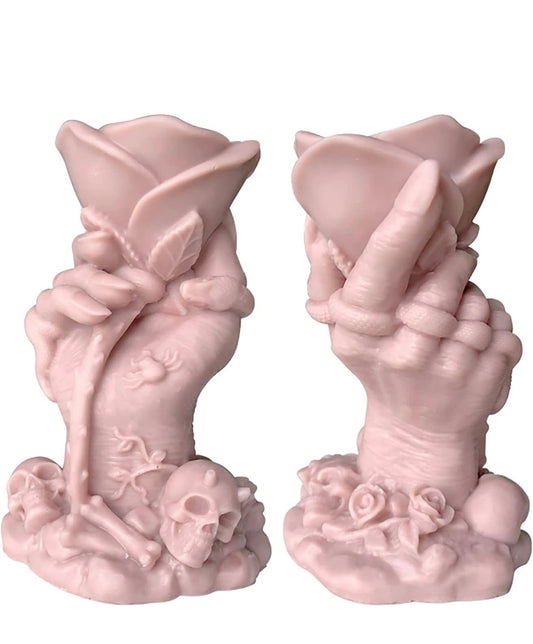 Hand rose candle