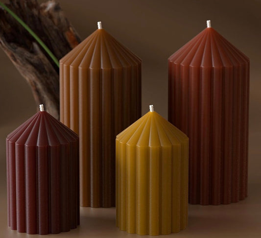 2 pack stripe cylinder pillar candles 🕯️