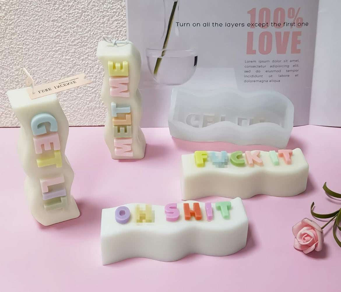 5 piece word candles ✨