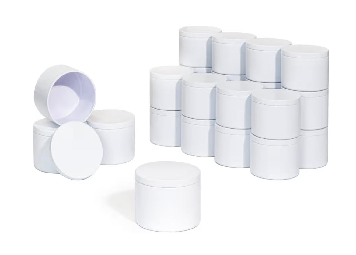 White tin candle (tealight 8oz)