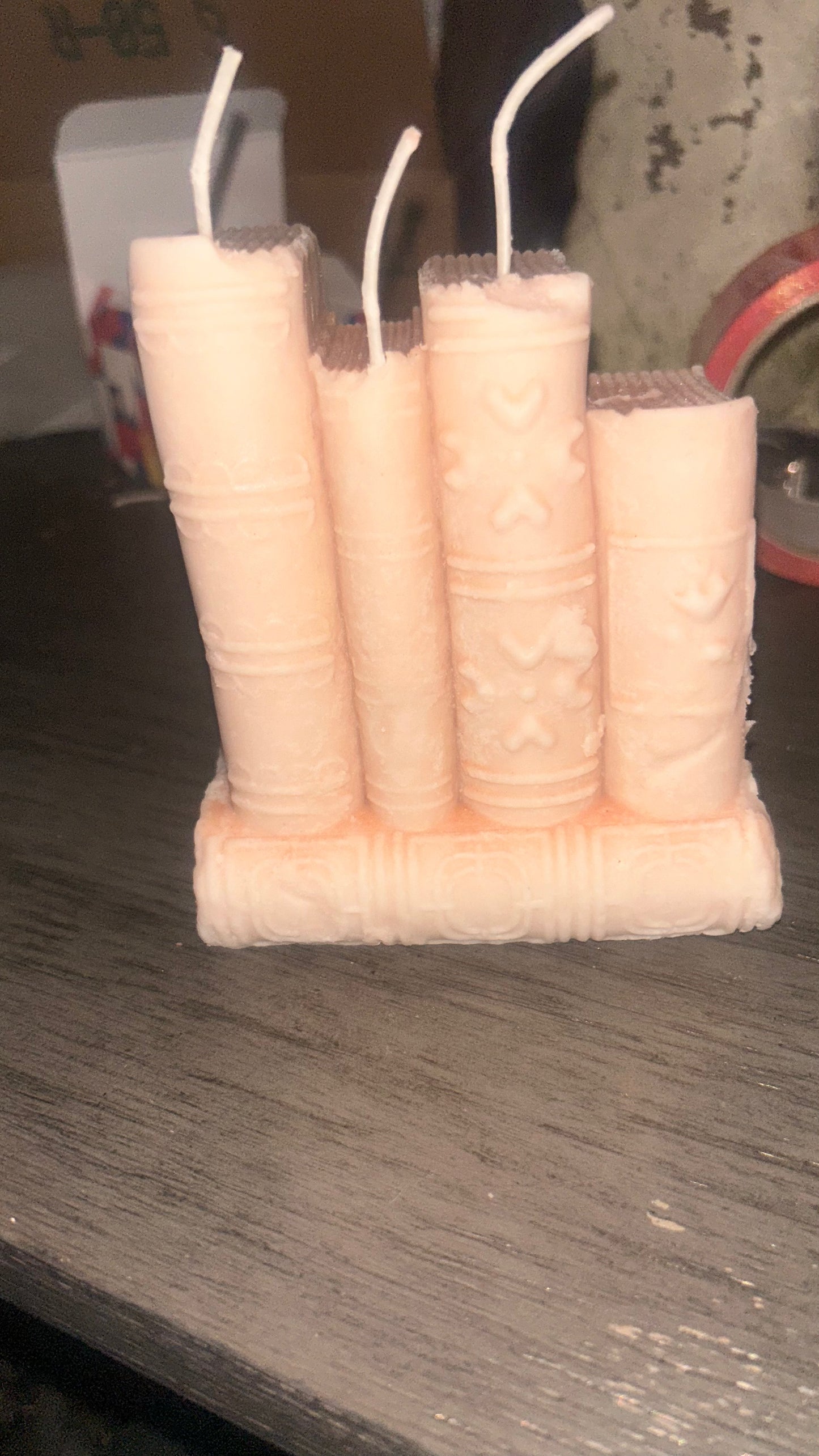 Stacked book candles 📚