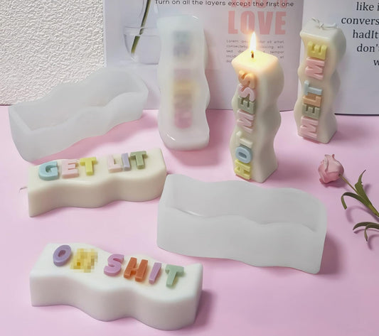 5 piece word candles ✨