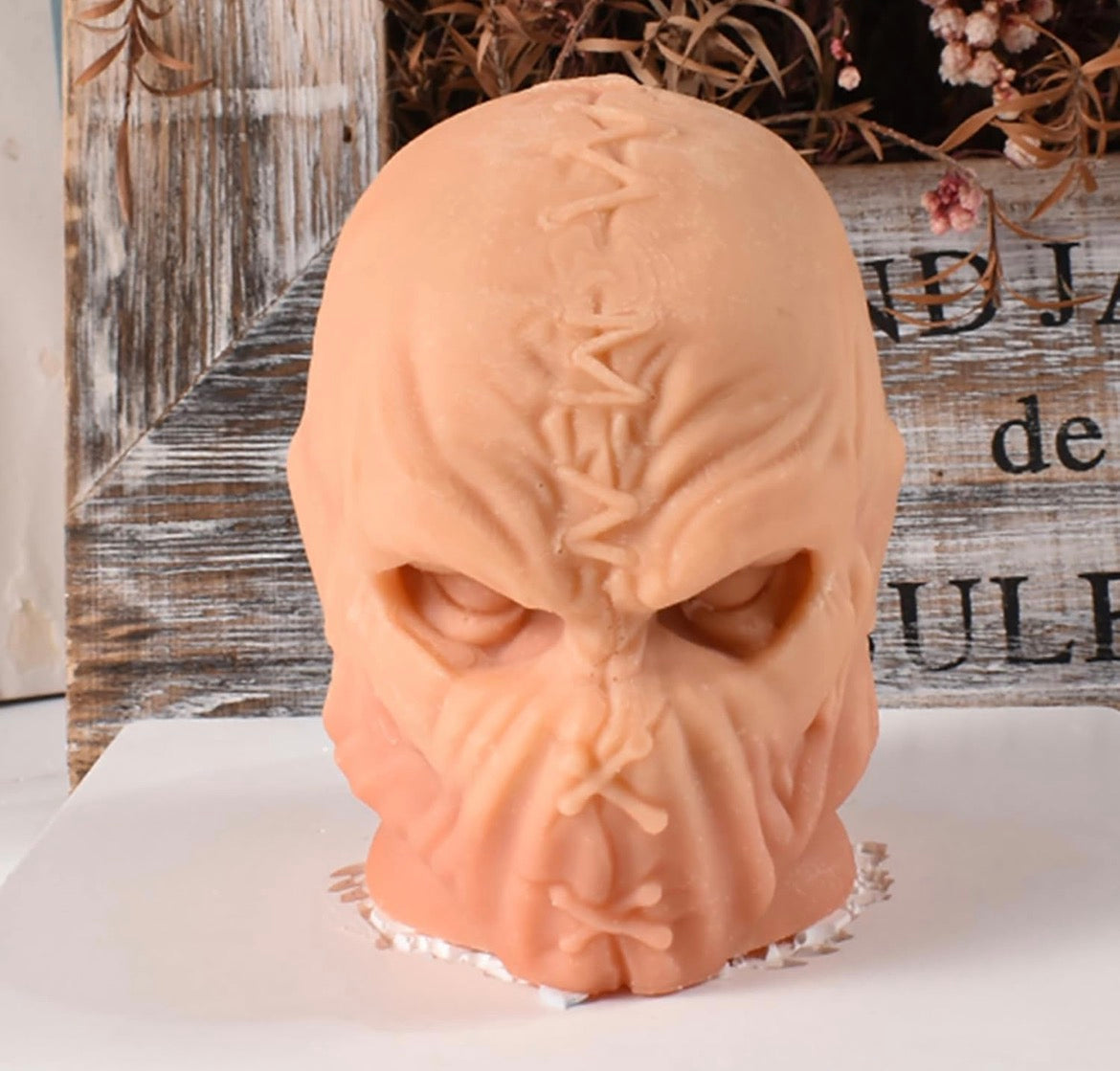Skull head candle