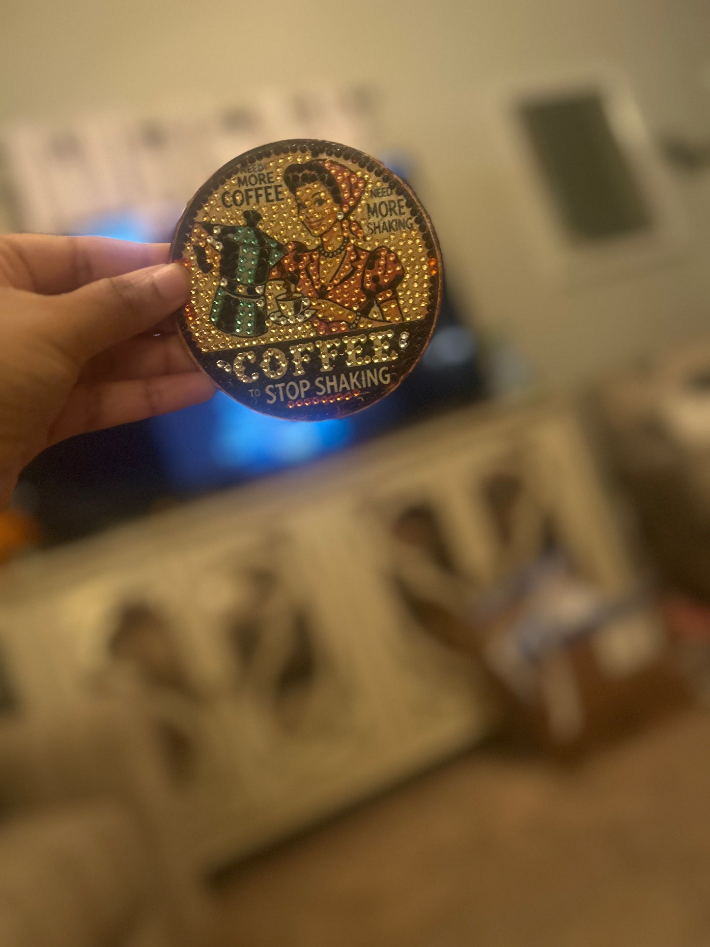 🧼✨ Retro Charm: 8-Piece Housewife Diamond Art Coaster Set 💎🍒