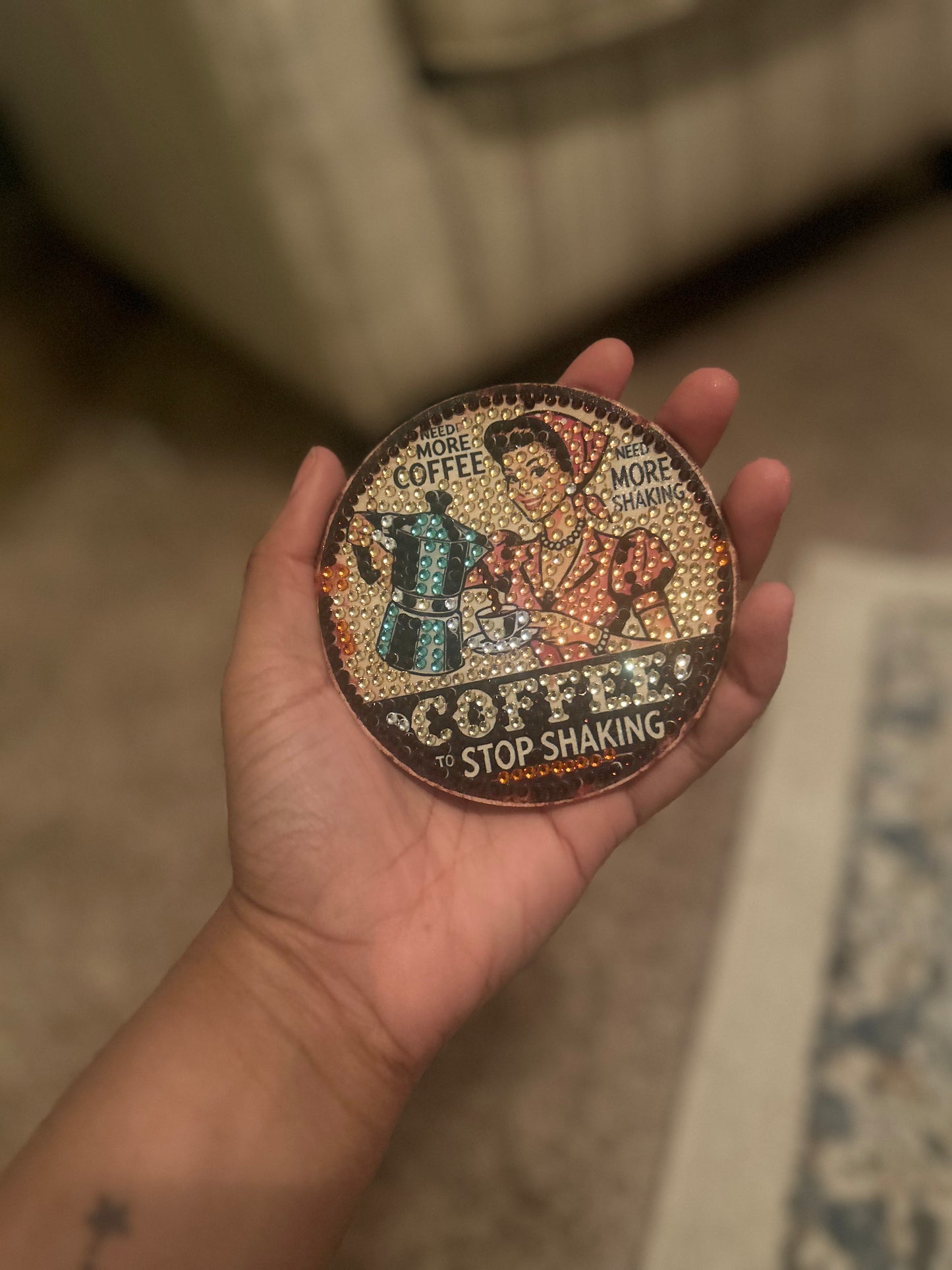 🧼✨ Retro Charm: 8-Piece Housewife Diamond Art Coaster Set 💎🍒