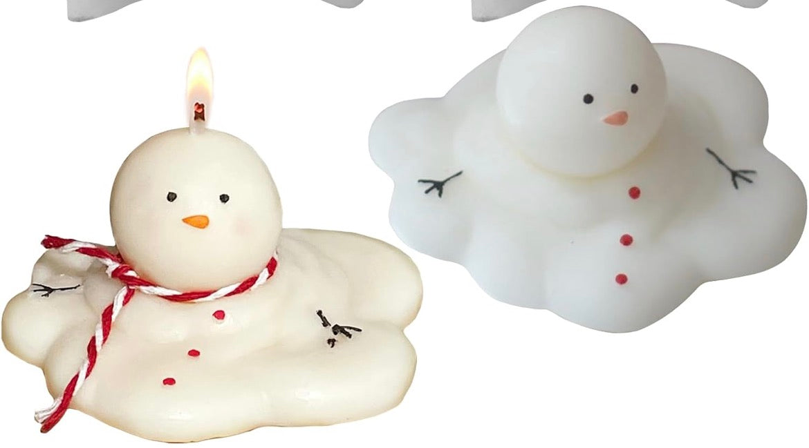 Set of 2 melting snowmen candles ⛄️🕯️