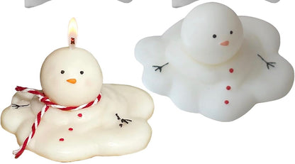 Set of 2 melting snowmen candles ⛄️🕯️