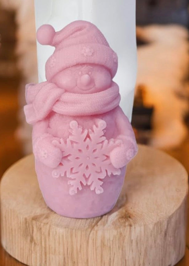 Snowman holding snowflake candle ☃️❄️🕯️