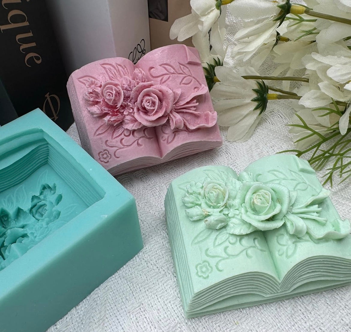 Book with rose candle🌹✨