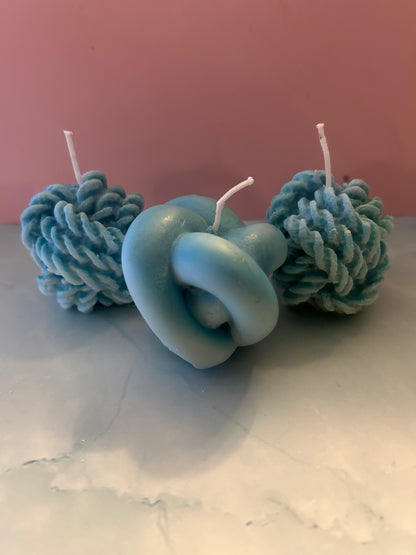 1 Knot & 2 Yarn Candle Set  🧶🕯️