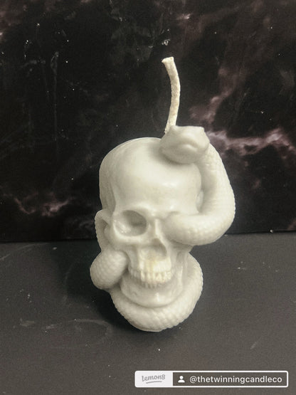 Skull snake candle