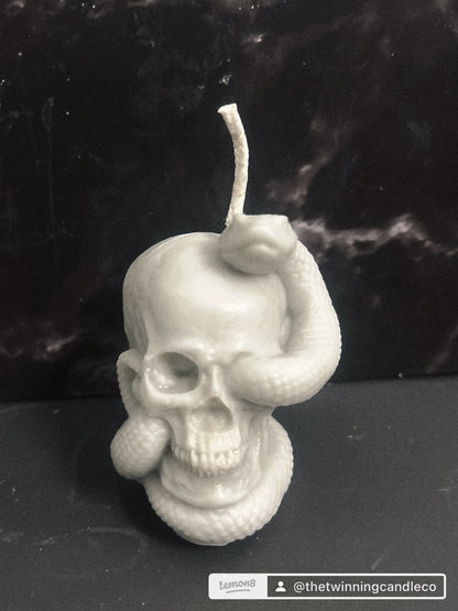 Skull snake candle