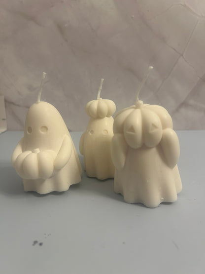 Ghosts holding pumpkin candles (3 piece): NOW AVAILABLE!